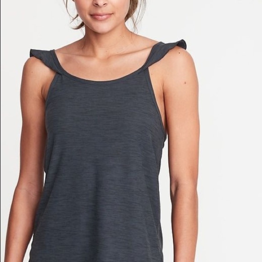 Ruffle strap workout top